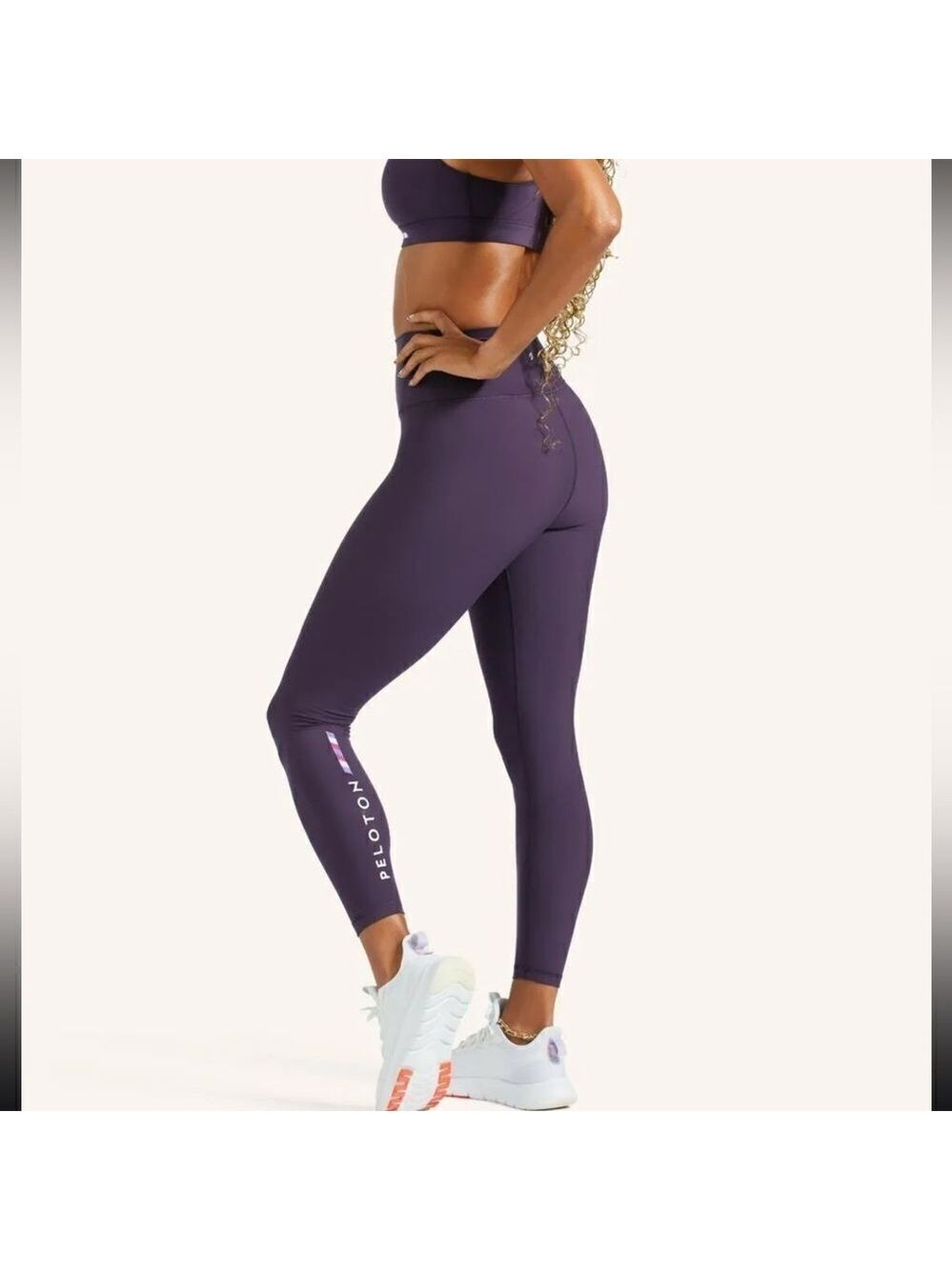 Peloton Cadent High Rise Purple Logo Leggings